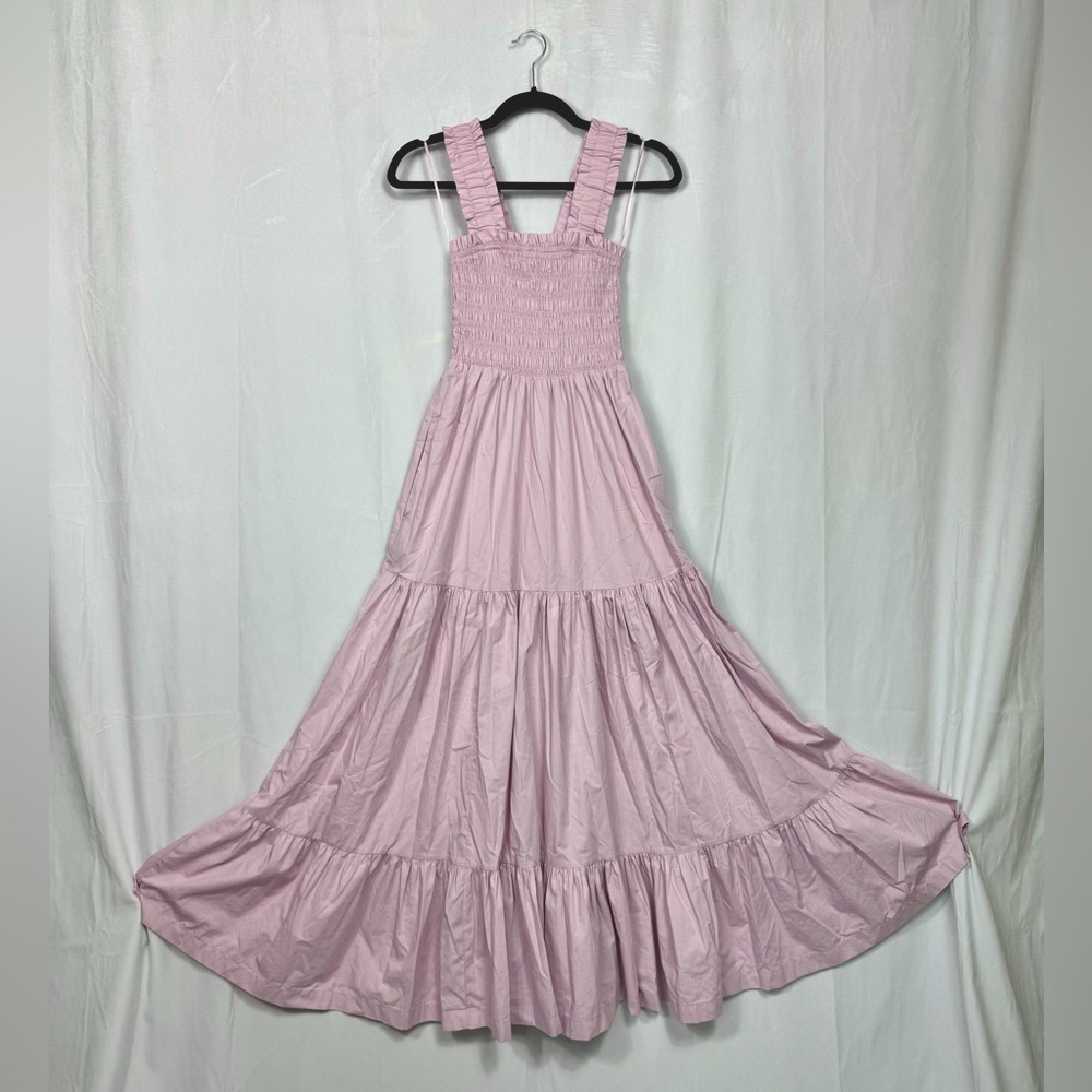 Abercrombie smocked lavender maxi dress with pockets